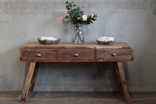 Handcrafted Console Table in Recycled Teak Wood with Drawers - Bali Collection