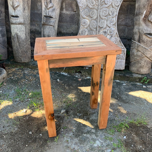 Handcrafted Tall Display Stand Table in Recycled Teak Wood - Bali Collection