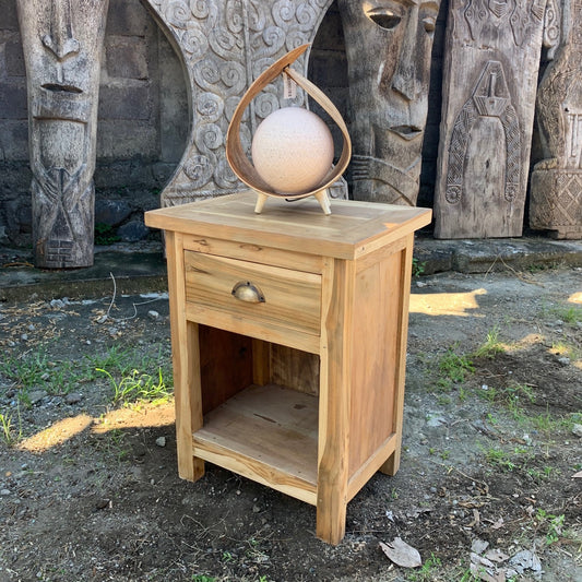 Handcrafted Classic Bedside Table in Recycled Teak Wood - Bali Collection