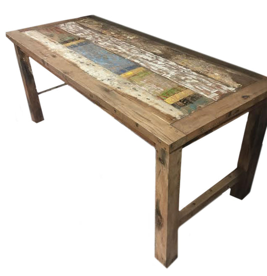 Handcrafted Recycled Teakwood Dining Table for 6-8 People - Bali Collection