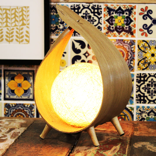 Handcrafted Natural Coconut Lamp - Natural Loop - Bali Collection