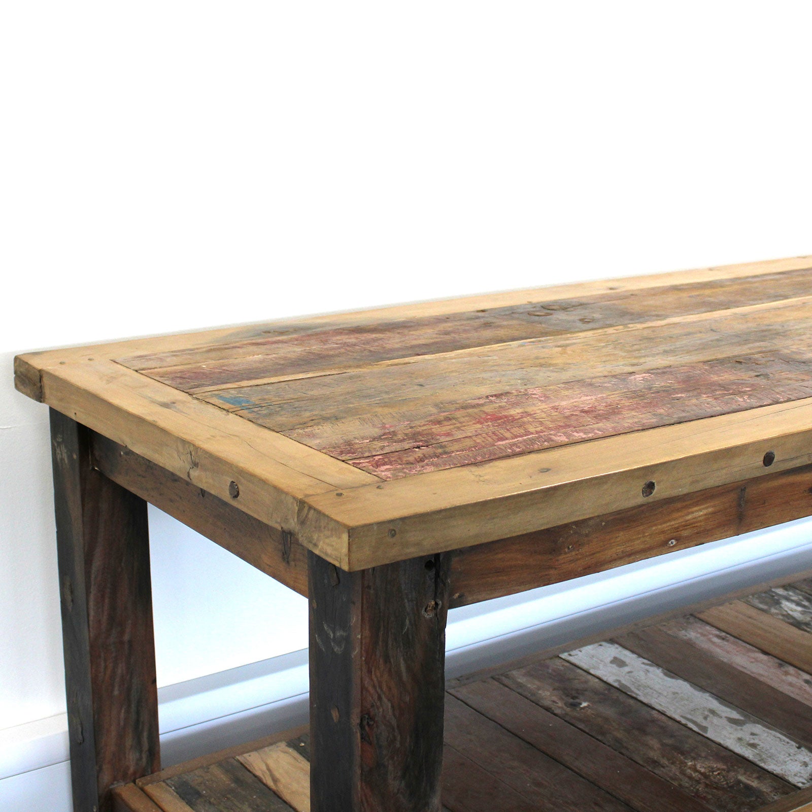 Handcrafted Recycled Teakwood Dining Table for 6-8 People - Bali Collection