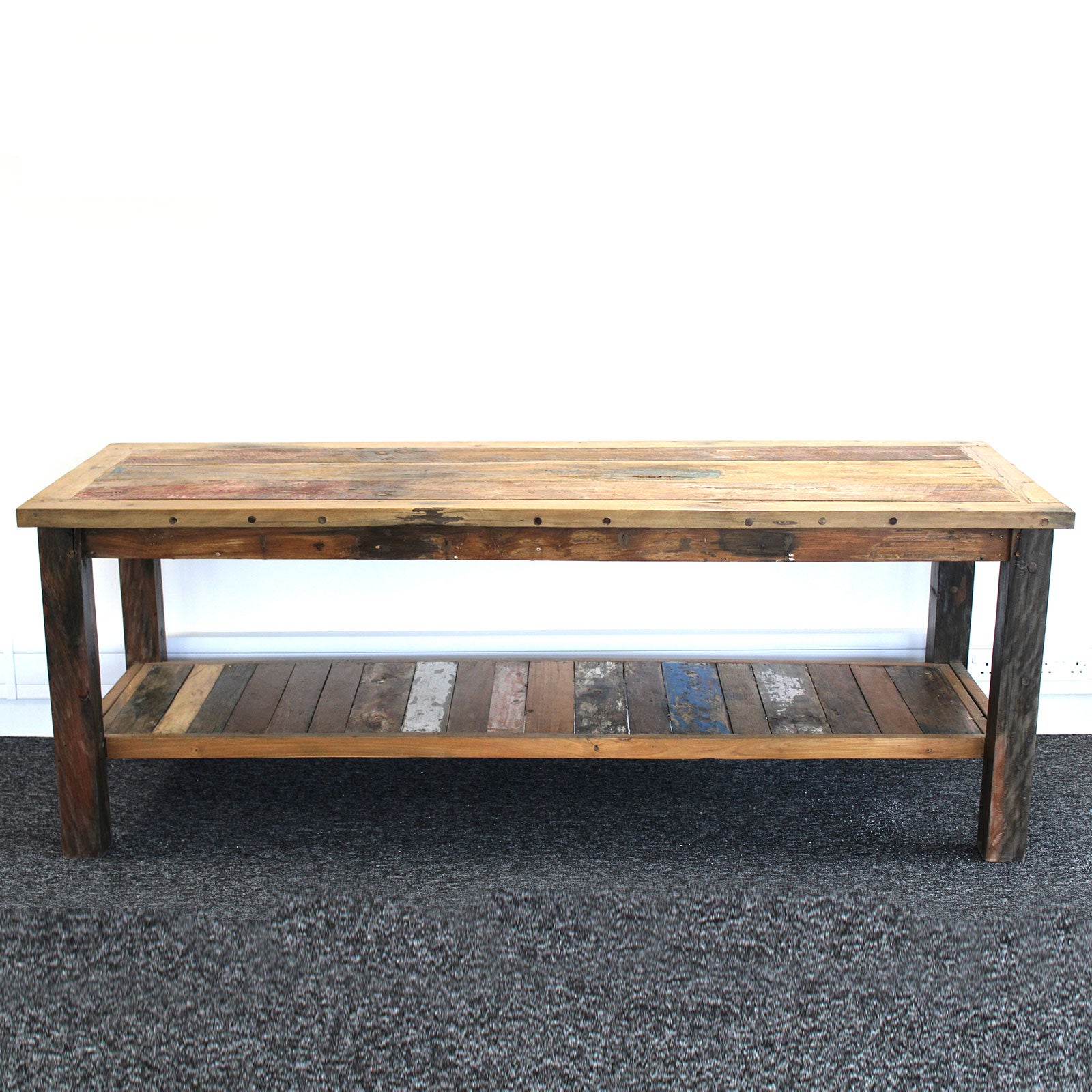 Handcrafted Recycled Teakwood Dining Table for 6-8 People - Bali Collection