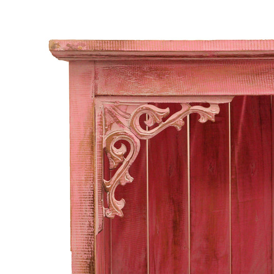 Handcrafted Albasia Pinkwash Finish Wood Bathroom Cabinet - Bali Collection