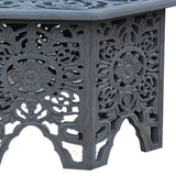 Hand-Carved Floral Nesting Coffee Tables - Set of 2