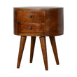 Chestnut Rounded Nightsand Table