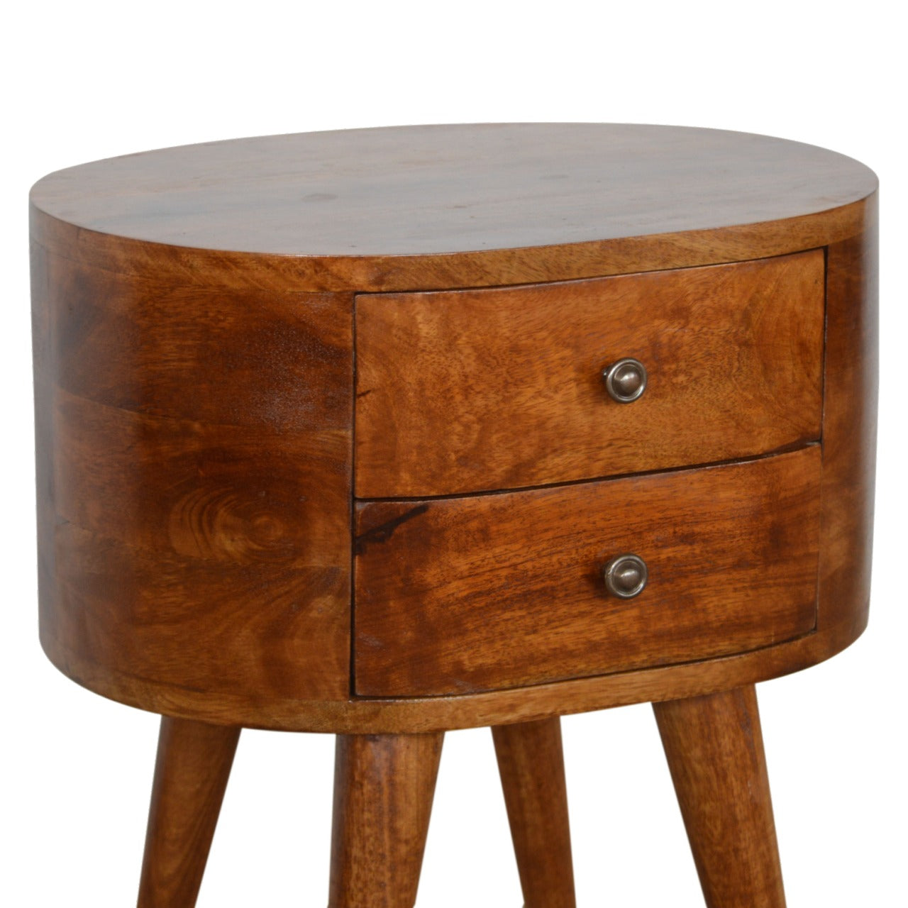 Chestnut Rounded Nightsand Table