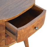 Chestnut Rounded Nightsand Table