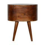 Chestnut Rounded Nightsand Table