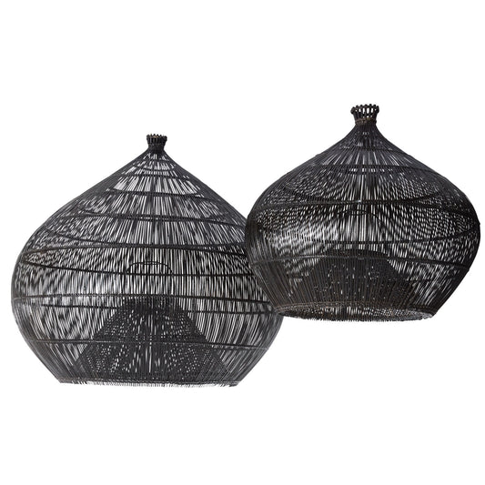 Zafiro Glossy Black Rattan Light Shade